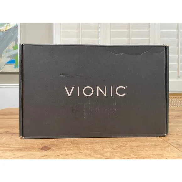 Vionic Reyna Vapor Leather Sandals Gray Size 8.5 NIB Slingback Wedge Slides