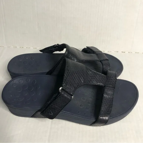 Vionic Sandals Wedge Ellie Slide Women's Size 8 Navy