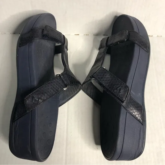 Vionic Sandals Wedge Ellie Slide Women's Size 8 Navy