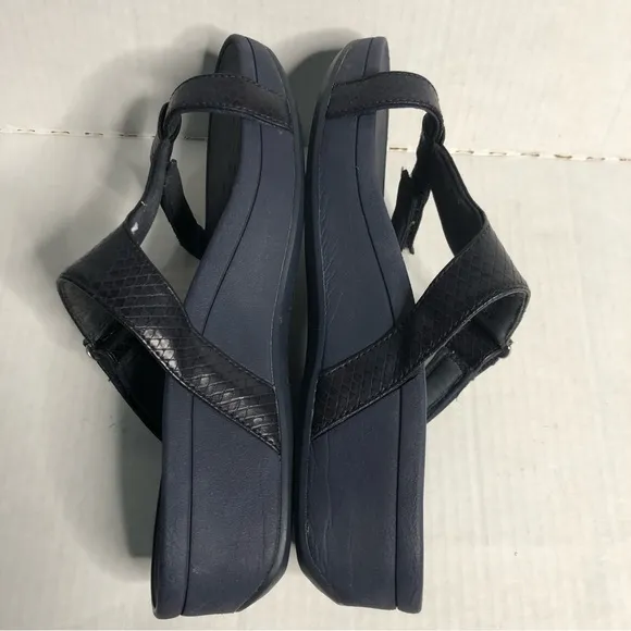 Vionic Sandals Wedge Ellie Slide Women's Size 8 Navy