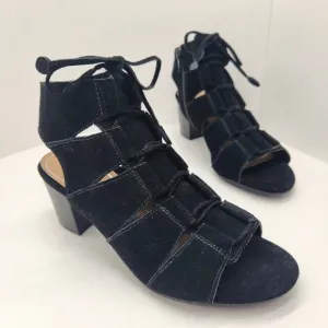 Vionic shooties women's 9 black suede Bristol sandals heels gladiator lace up