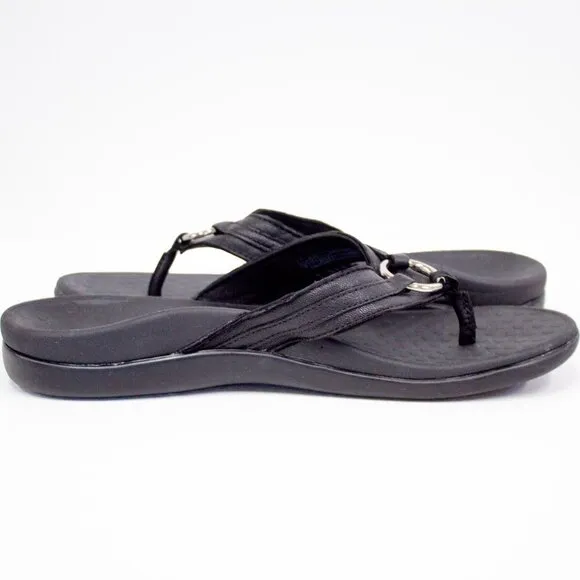 Vionic Tide Aloe Black Toe-Post Sandal Flip Flop Women's US Size 9