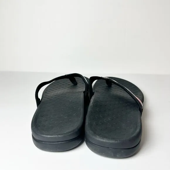 Vionic Women High Tie Black Multicolor Comfy Sandals Size 9