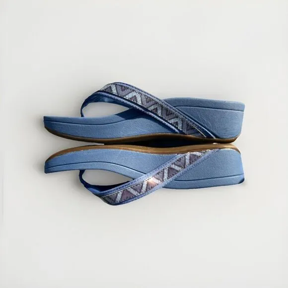 Vionic Women's High Tide, Blue Wedge Sandals, Size 7 M