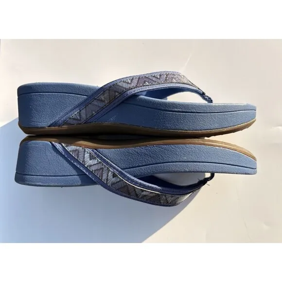 Vionic Women's High Tide, Blue Wedge Sandals, Size 7 M