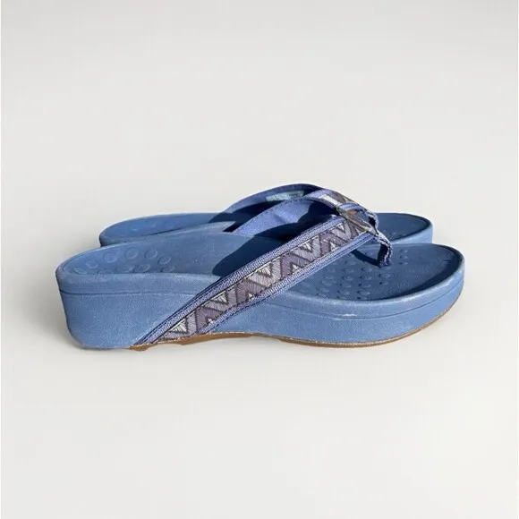 Vionic Women's High Tide, Blue Wedge Sandals, Size 7 M