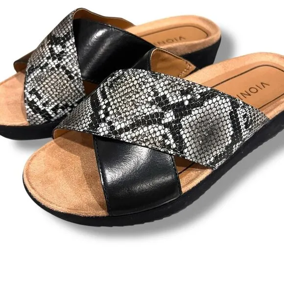 Vionic Women's Size 7 Hayden Snakeskin Platform Sandals Slided New