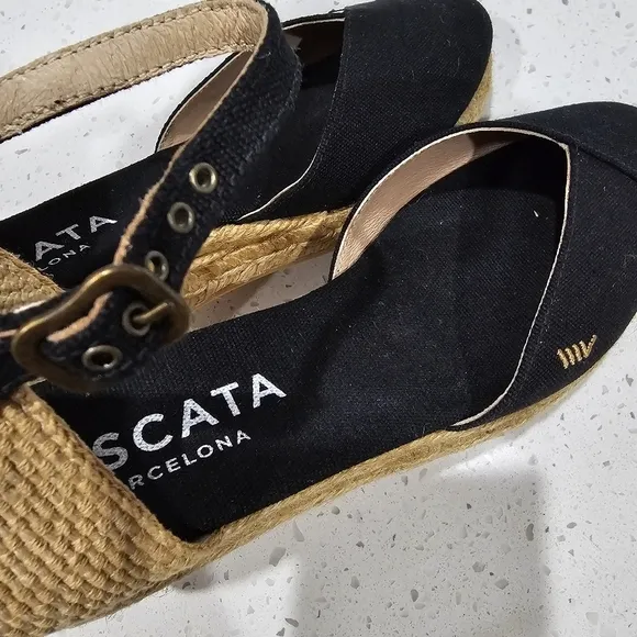 Viscata Pubol espadrille canvas rattan heels sandals