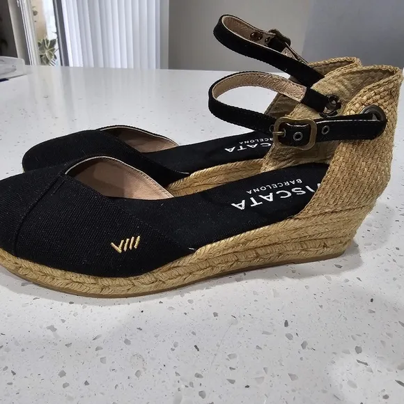 Viscata Pubol espadrille canvas rattan heels sandals