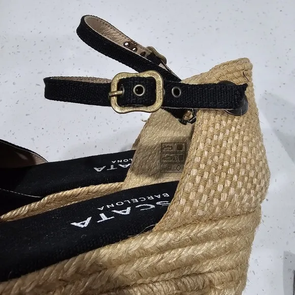 Viscata Pubol espadrille canvas rattan heels sandals