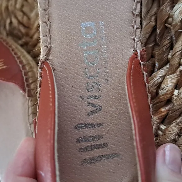 Viscata Womens Rust Brown Leather Espadrille Sandals Ankle Strap/Buckle S-9/EU40