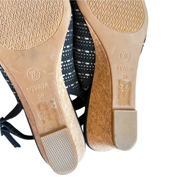 Vivaia NEW Tamia Almond-Toe Slingback Wedge Sandals