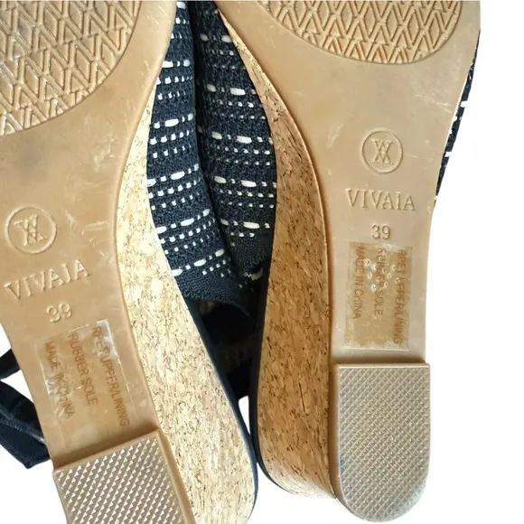 Vivaia NEW Tamia Almond-Toe Slingback Wedge Sandals