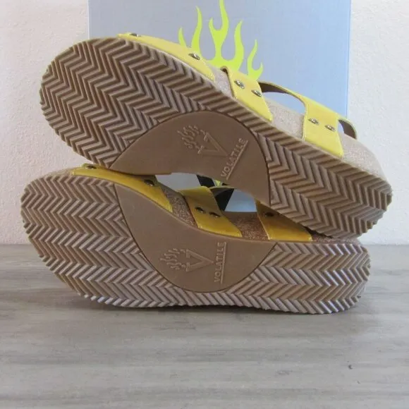 Volatile Women's Sunkissed Wedge Sandals - Mustard PV1014