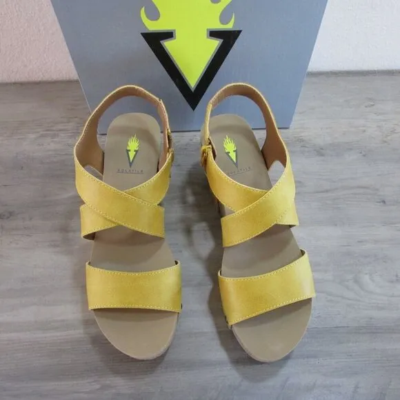 Volatile Women's Sunkissed Wedge Sandals - Mustard PV1014