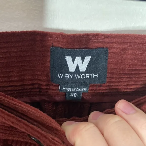 W by Worth burnt Sienna corduroy flare pants size X0 ( 00 )