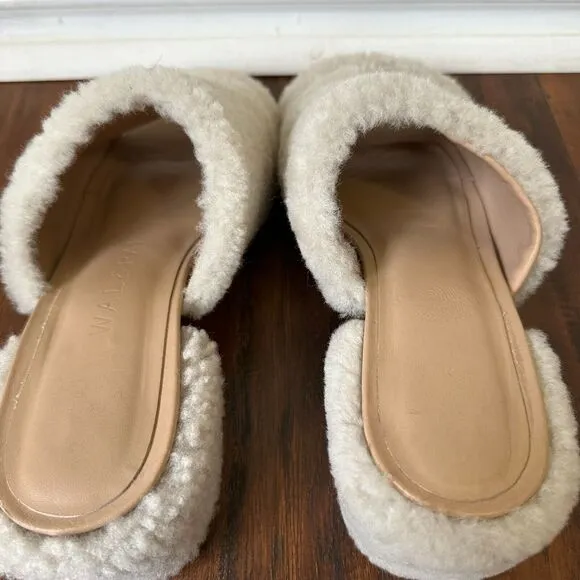 WAL &amp; PAI Itasca Shearling Heeled Sandals in Natural