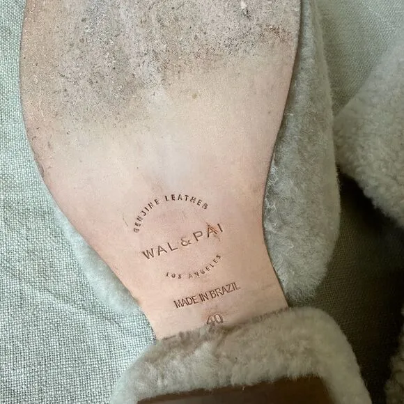 WAL &amp; PAI Itasca Shearling Heeled Sandals in Natural