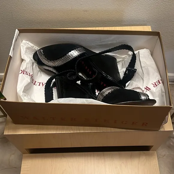 Walter Steiger Ariana Wedges with original box and dust bag