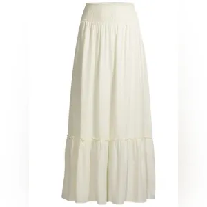 WeWoreWhat | Tiered Ivory Ruffle Maxi Skirt (M)
