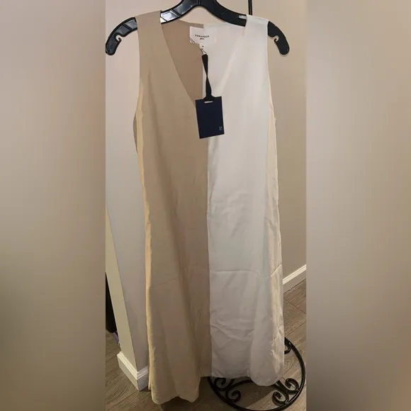 White and Tan Sallie DressPOMANDER PLACE