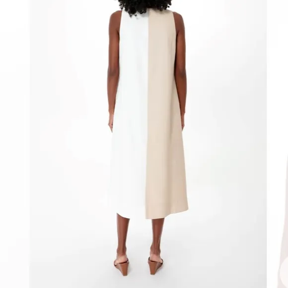 White and Tan Sallie DressPOMANDER PLACE