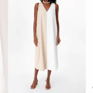 White and Tan Sallie DressPOMANDER PLACE