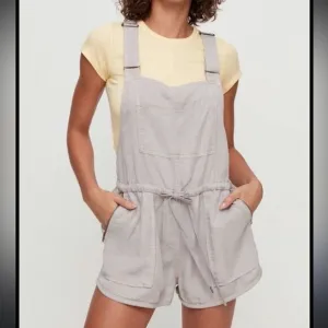 Wilfred Free Beatriz Romper Overalls – Gray – Size XS – EUC