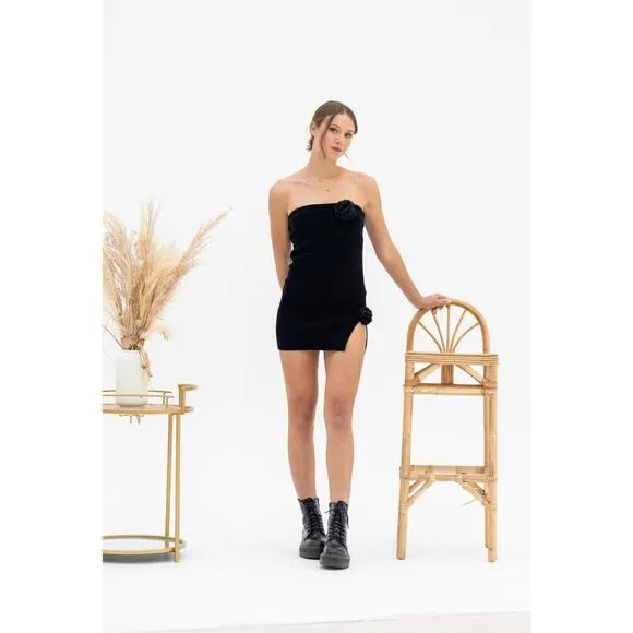 With Jean Mercer Dress Strapless - M - Black