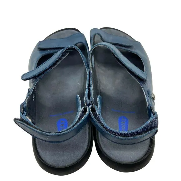 Wolky Womens Blue Leather Adjustable Strap Slingback Sandals Size US 8.5 EUR 40