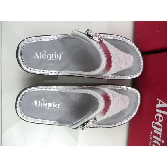 Women's Alegria Codi COD-886 Adjustable Strap Thong Sandals Comfort White