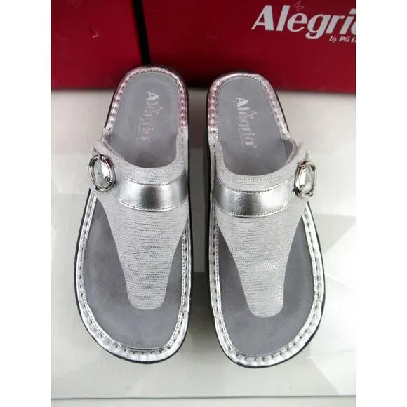 Women's Alegria Codi COD-886 Adjustable Strap Thong Sandals Comfort White