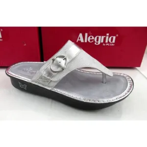 Women's Alegria Codi COD-886 Adjustable Strap Thong Sandals Comfort White
