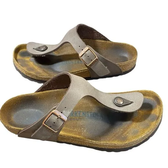Women's Birkenstock Gizeh Birko-Flor Brown Thong Sandals Size 37