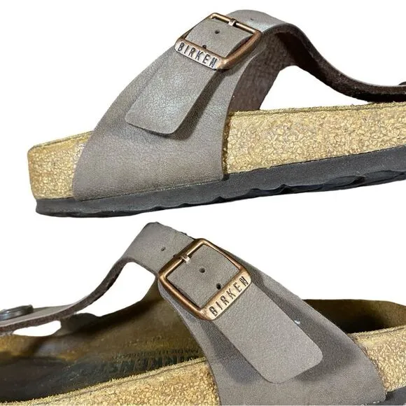 Women's Birkenstock Gizeh Birko-Flor Brown Thong Sandals Size 37