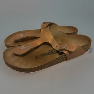 Women’s Birkenstock Gizeh Sandals Shimmer Orange Size 38