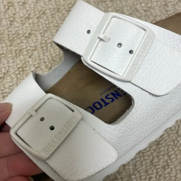 Women's Birkenstock Sandals, Size 38 white ( 7.5)