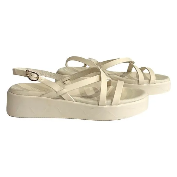 Women's Cream Platform Sandals 8