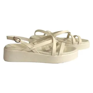 Women's Cream Platform Sandals 8