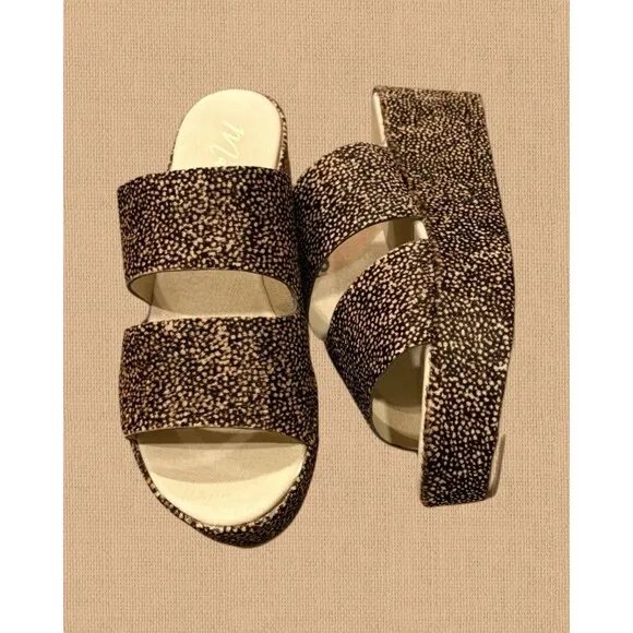 Women’s Matisse Struttin Platform Cow Hair Sandals Brown &amp; Tan Size 9 NWT