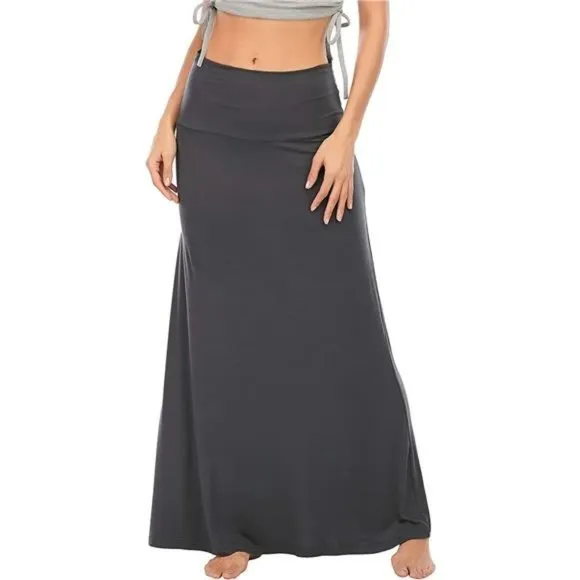 Womens Maxi Skirts Long Skirt for Women A Dark Grey