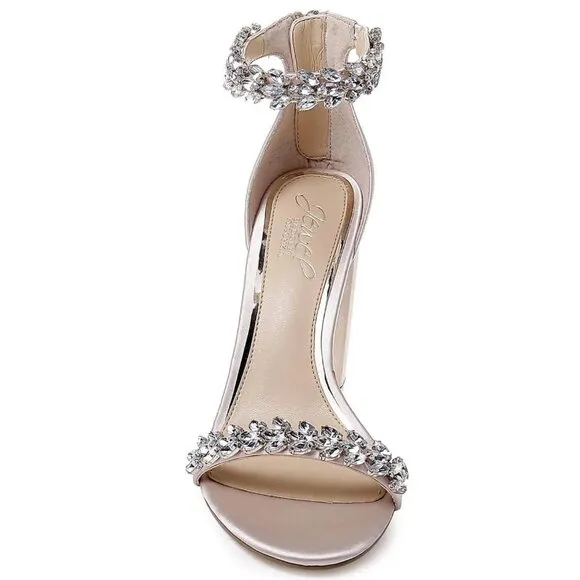 Women's Mayra Block Heel Evening Sandals Champagne Satin