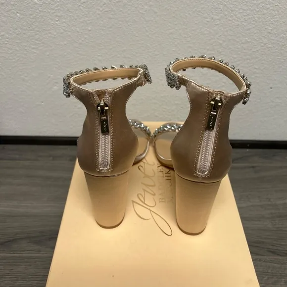 Women's Mayra Block Heel Evening Sandals Champagne Satin