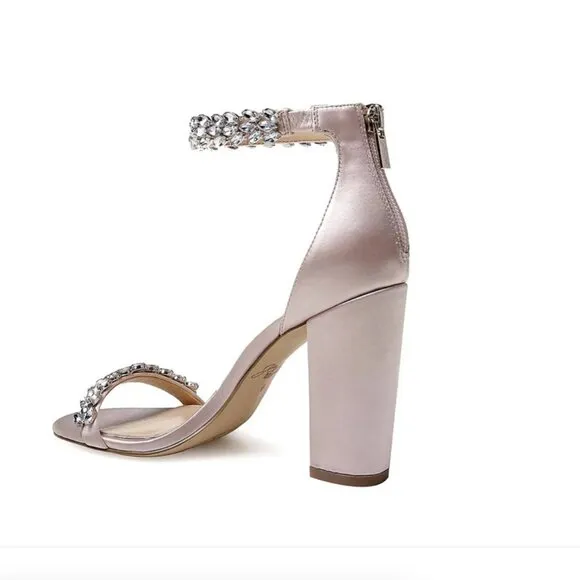 Women's Mayra Block Heel Evening Sandals Champagne Satin