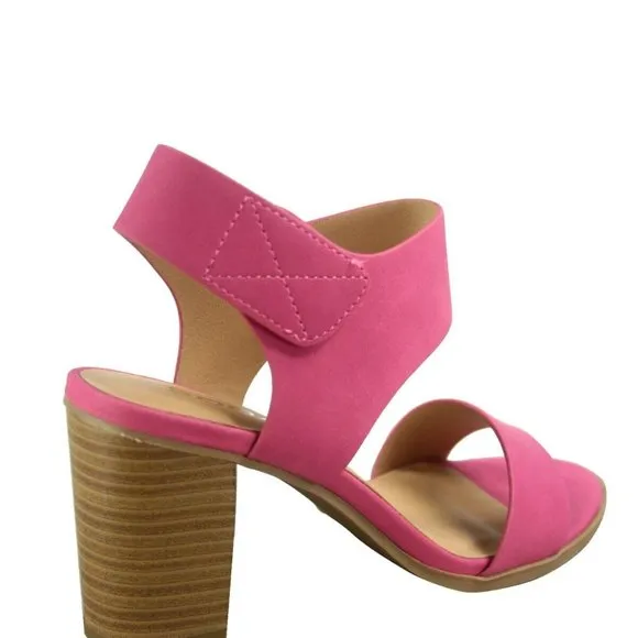 Women's Open Toe Chunky Heel Ankle Strap Dress Sandal