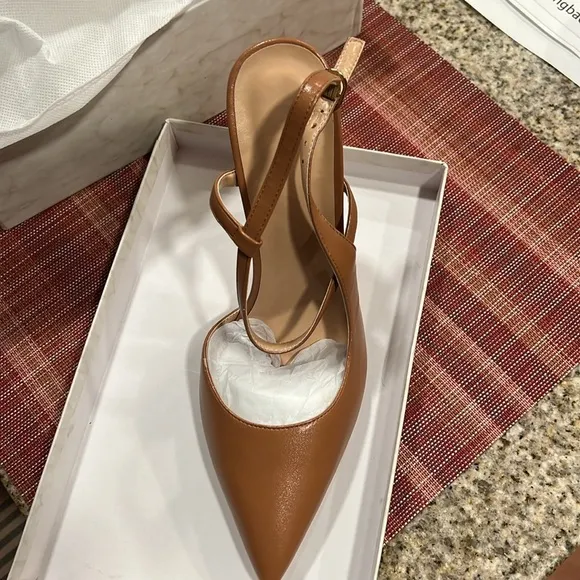 Women's Pumps Pointed Toe Stiletto Ankle Strap High Heel Slingback Sandals Nude