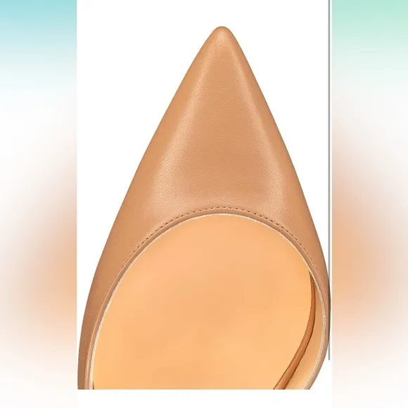 Women's Pumps Pointed Toe Stiletto Ankle Strap High Heel Slingback Sandals Nude