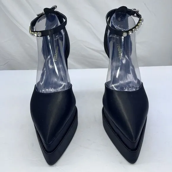 Women's Sz 11 Buckle Strap Pointed Toe Sandals High Heel Rhinestone Dress Shoes