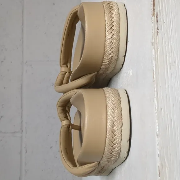 Women's VINCE Forest Leather Thong Espadrille Platform Sandals Size 8