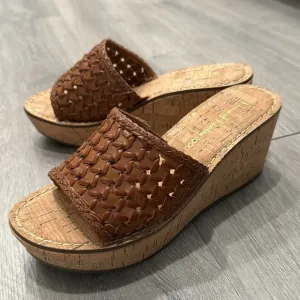 Women’s Wedge Sandals House of Harlow 1960 Cognac Cork Woven Size 7